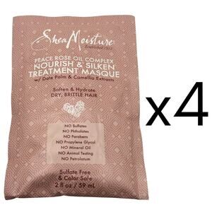 4-PACK Shea Moisture Rose Oil Complex Nourish Silken Treatment Hair Mask 2oz Ea